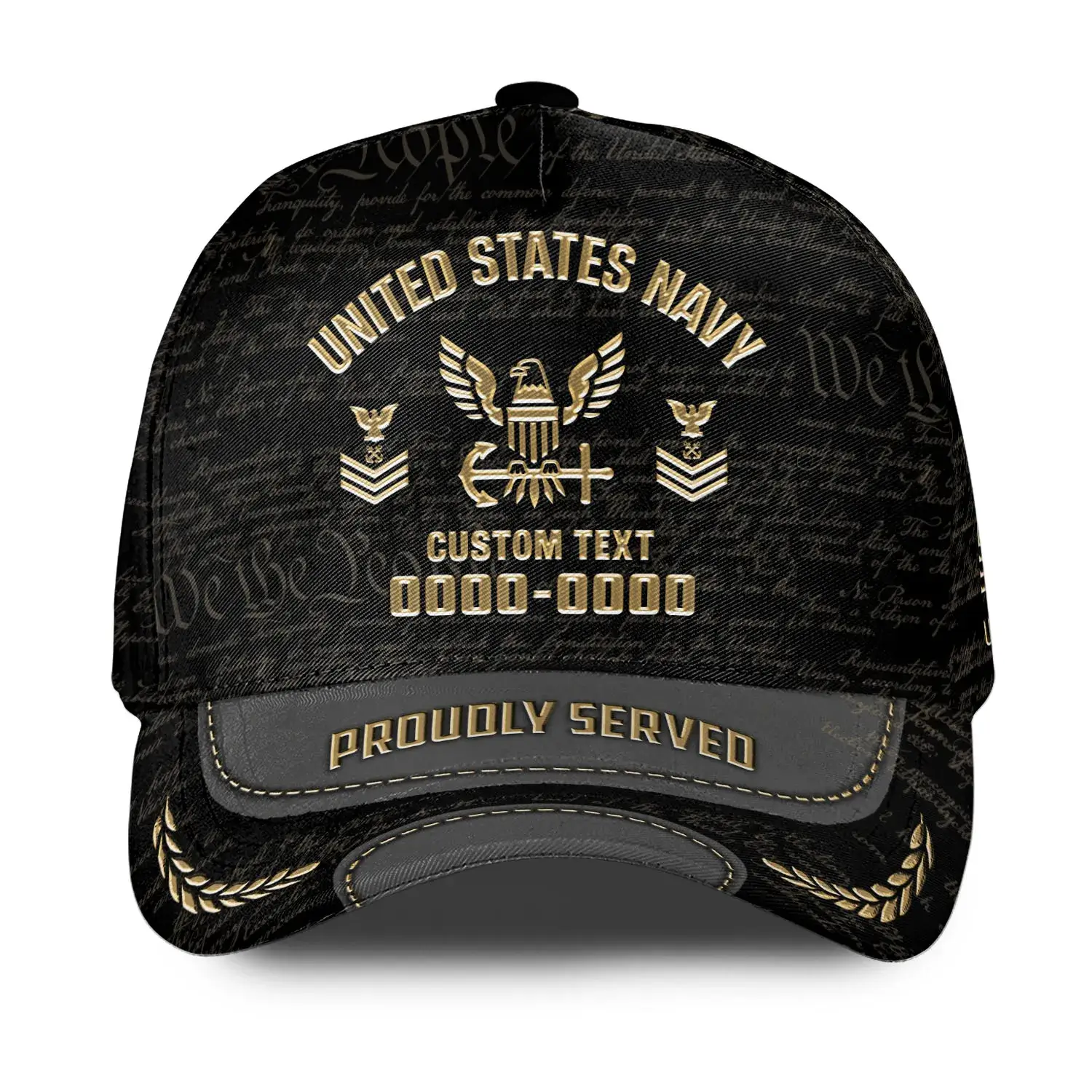 Custom Veteran Hat - Personalized Proudly Served Baseball Cap #000156