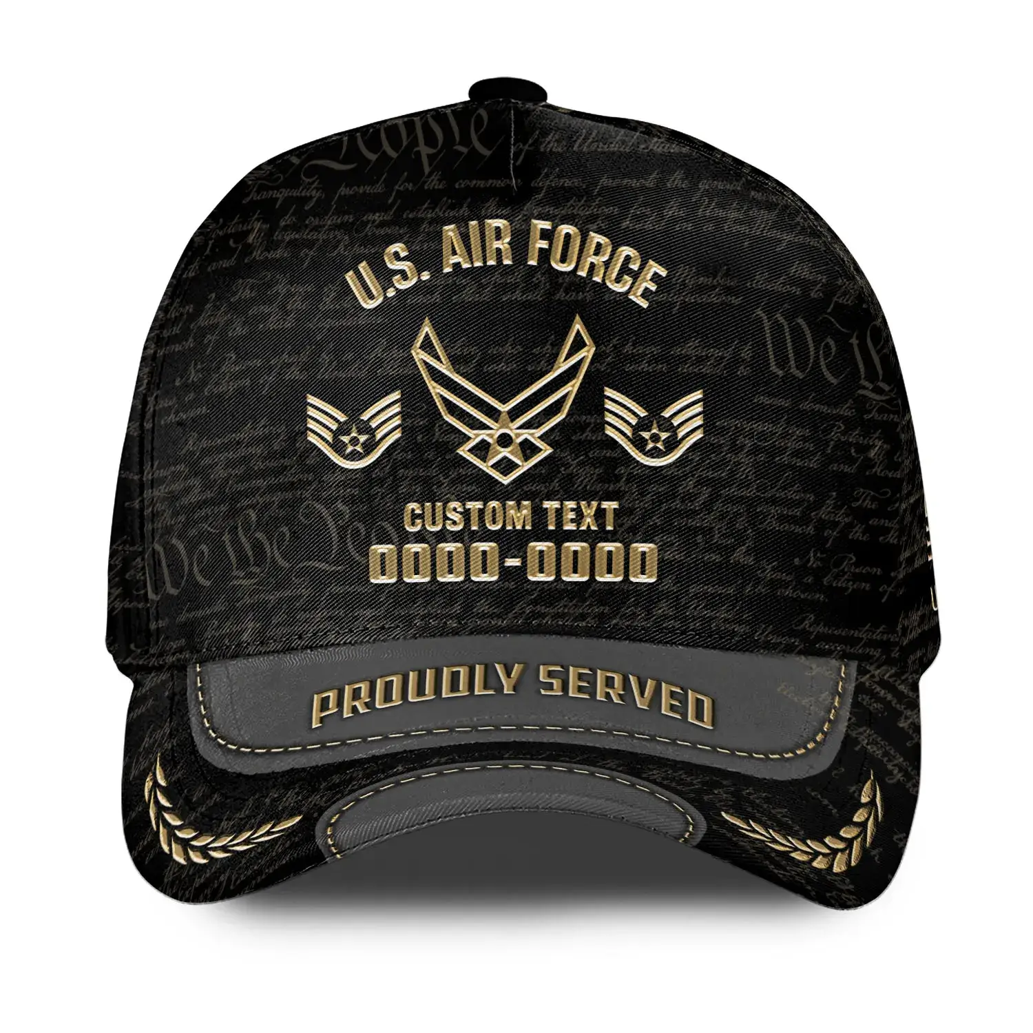 Custom Veteran Hat - Personalized Proudly Served Baseball Cap #000156