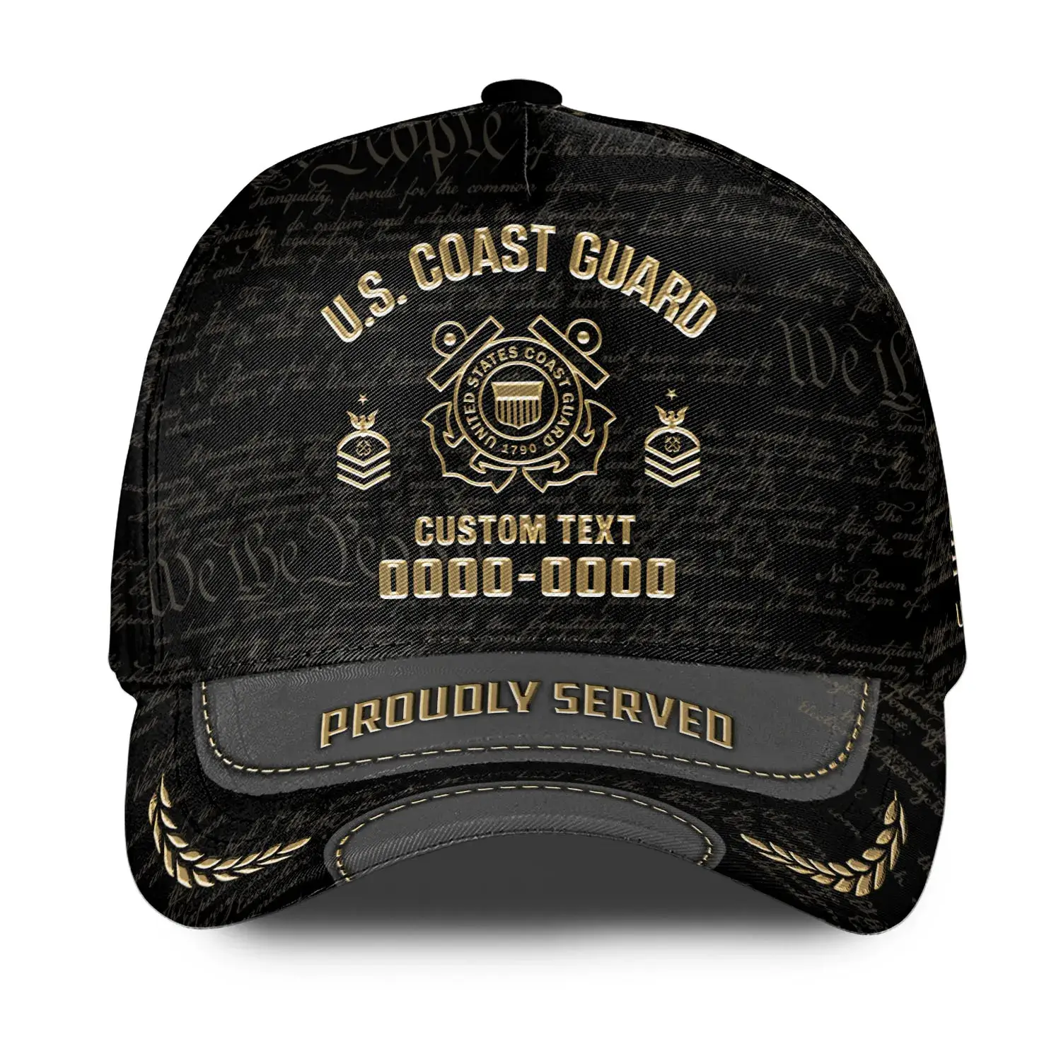 Custom Veteran Hat - Personalized Proudly Served Baseball Cap #000156