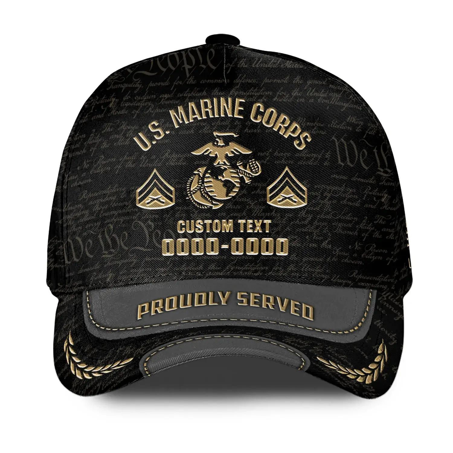 Custom Veteran Hat - Personalized Proudly Served Baseball Cap #000156