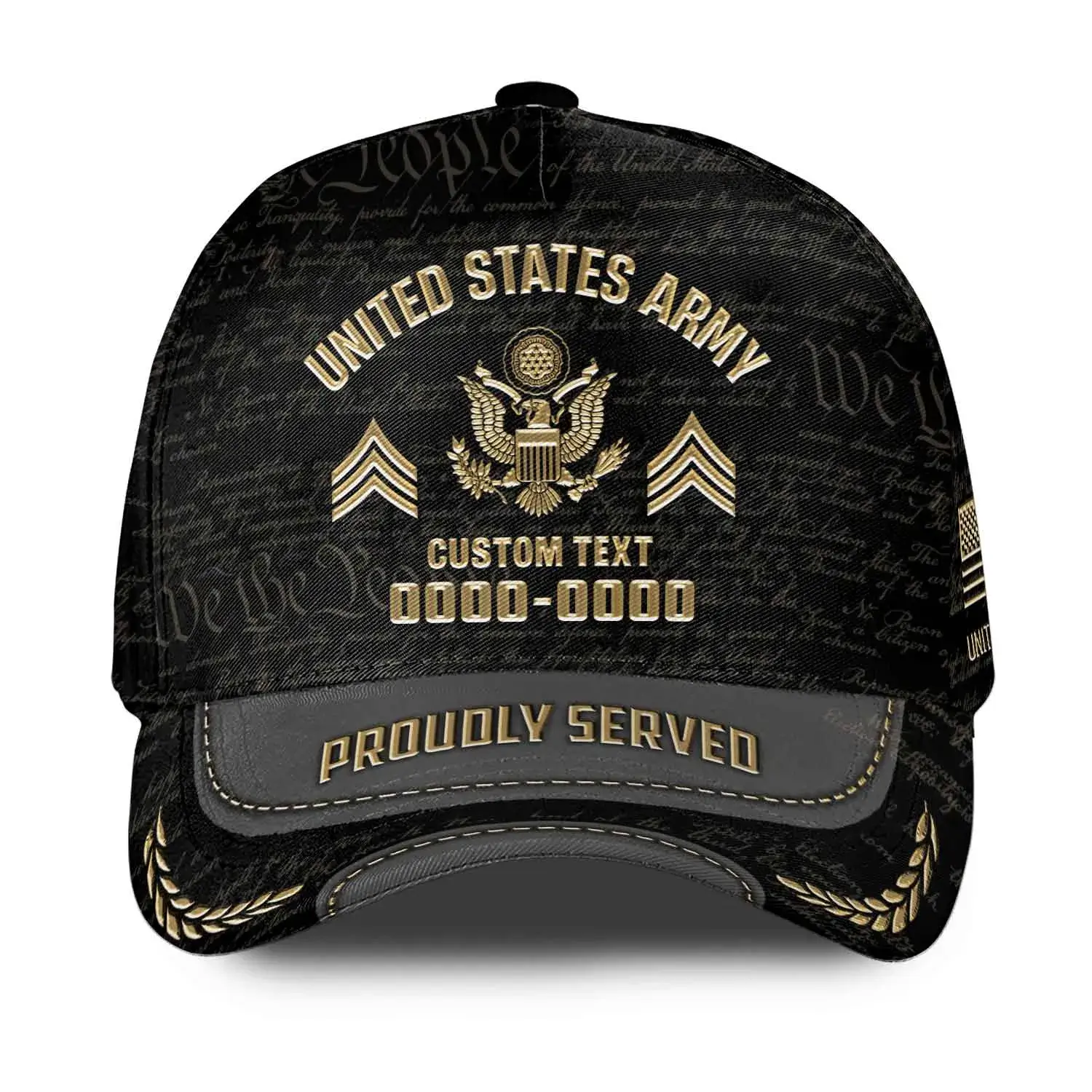 Custom Veteran Hat - Personalized Proudly Served Baseball Cap #000156