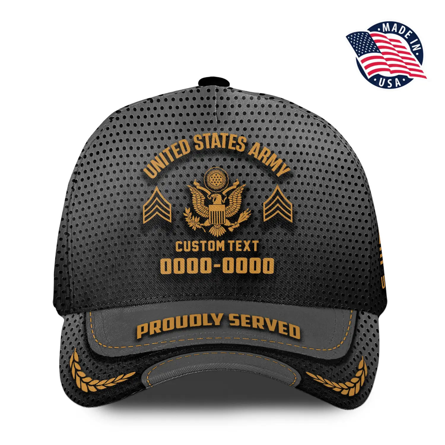 Customized U.S Veteran Proudly Served Hat - Personalize Branch, Rank, Name & Year #000155