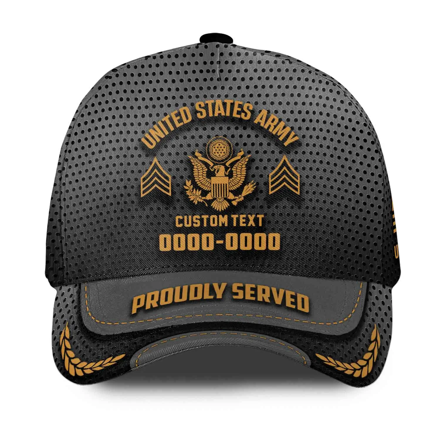 Customized U.S Veteran Proudly Served Hat - Personalize Branch, Rank, Name & Year #000155
