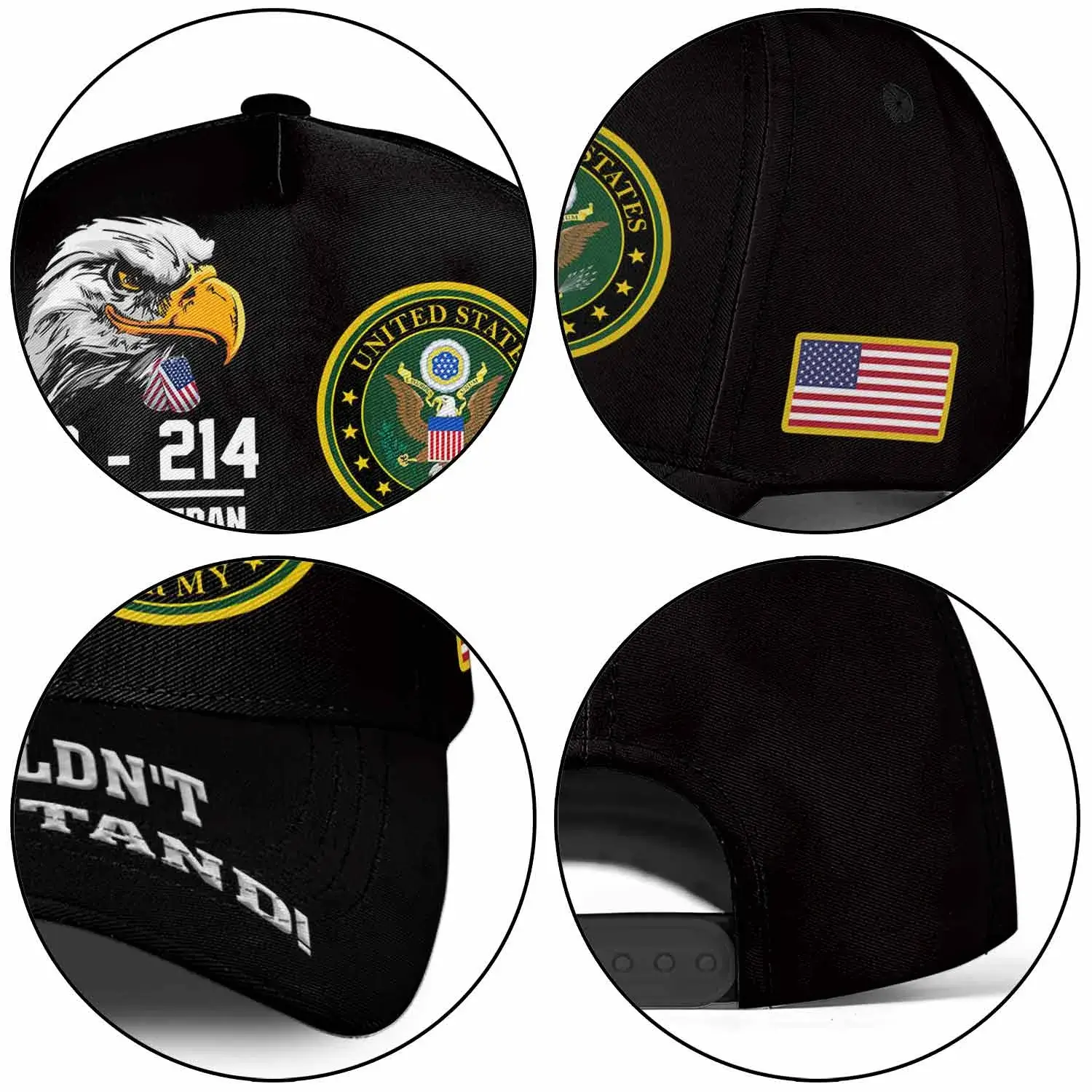 Personalization US Veteran Hat - It's A Veteran Thing Black Cap #000160