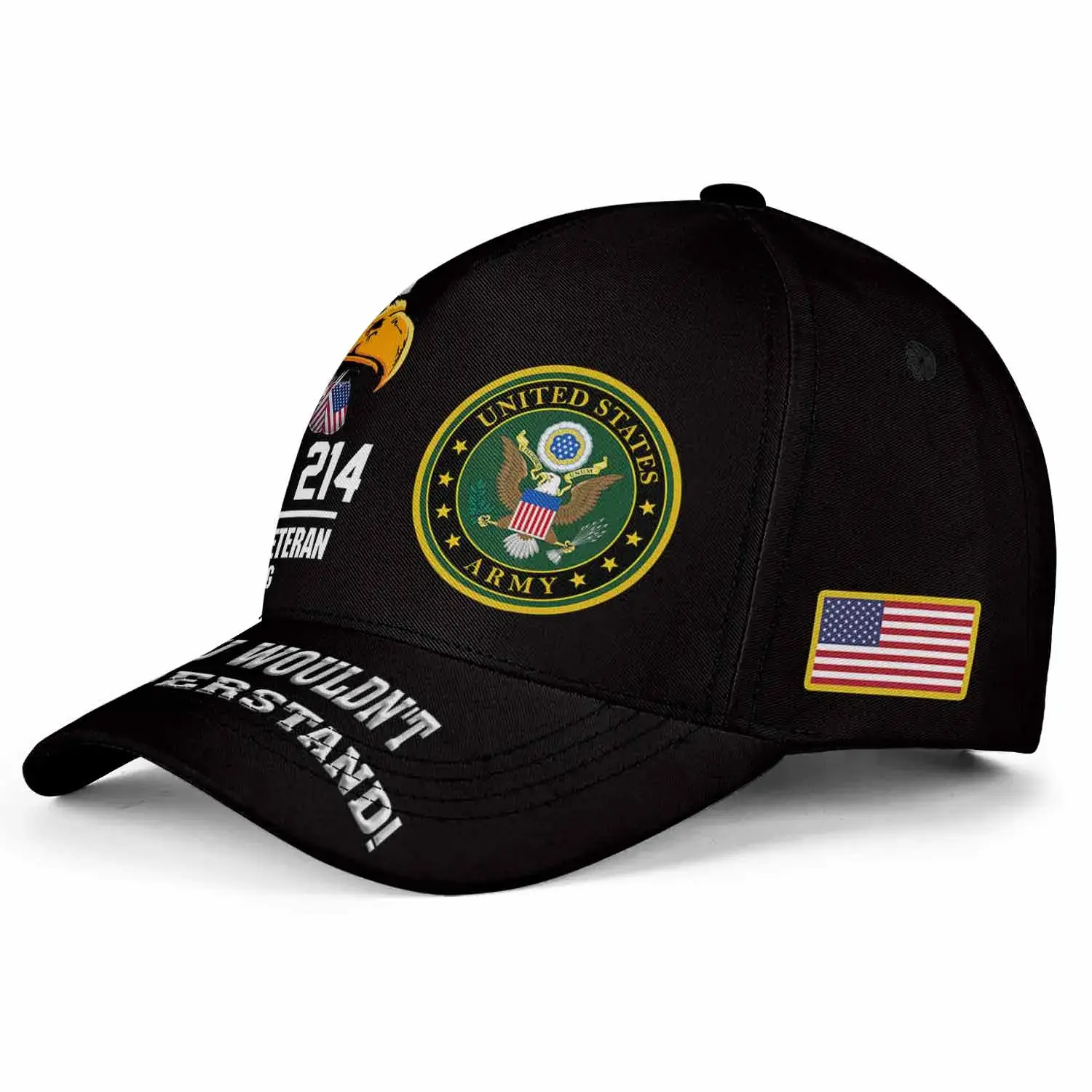 Personalization US Veteran Hat - It's A Veteran Thing Black Cap #000160