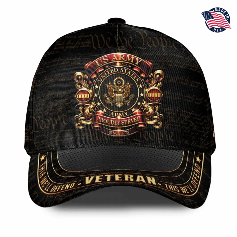 Personalized Gold Crest Veteran Hat #000168
