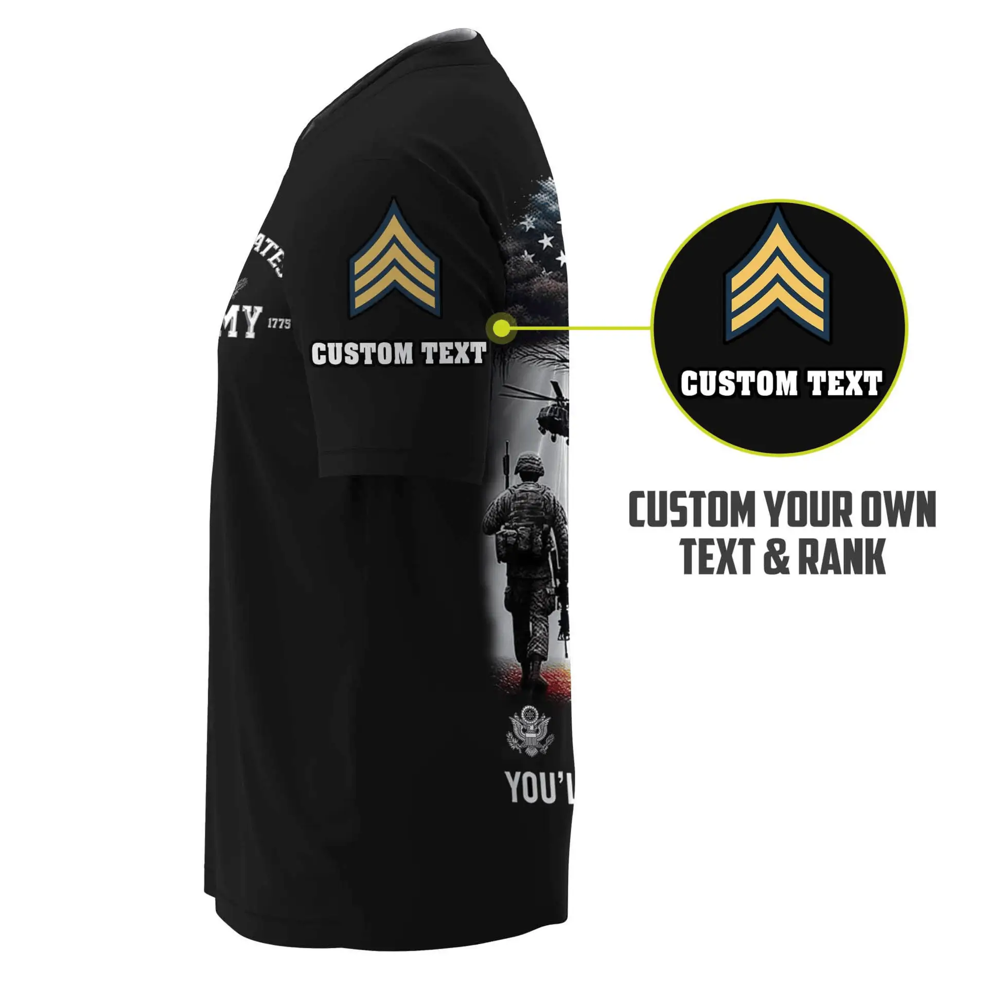 Personalized US Veteran You Never Walk Alone T-Shirt - The Ultimate Brotherhood Tribute #000147