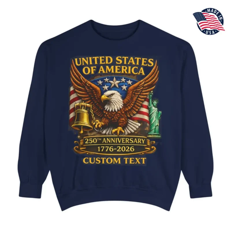 USA 250th Anniversary Custom Shirt (1776-2026) - Eagle & Liberty Bell Commemorative Edition - Made in USA #000140