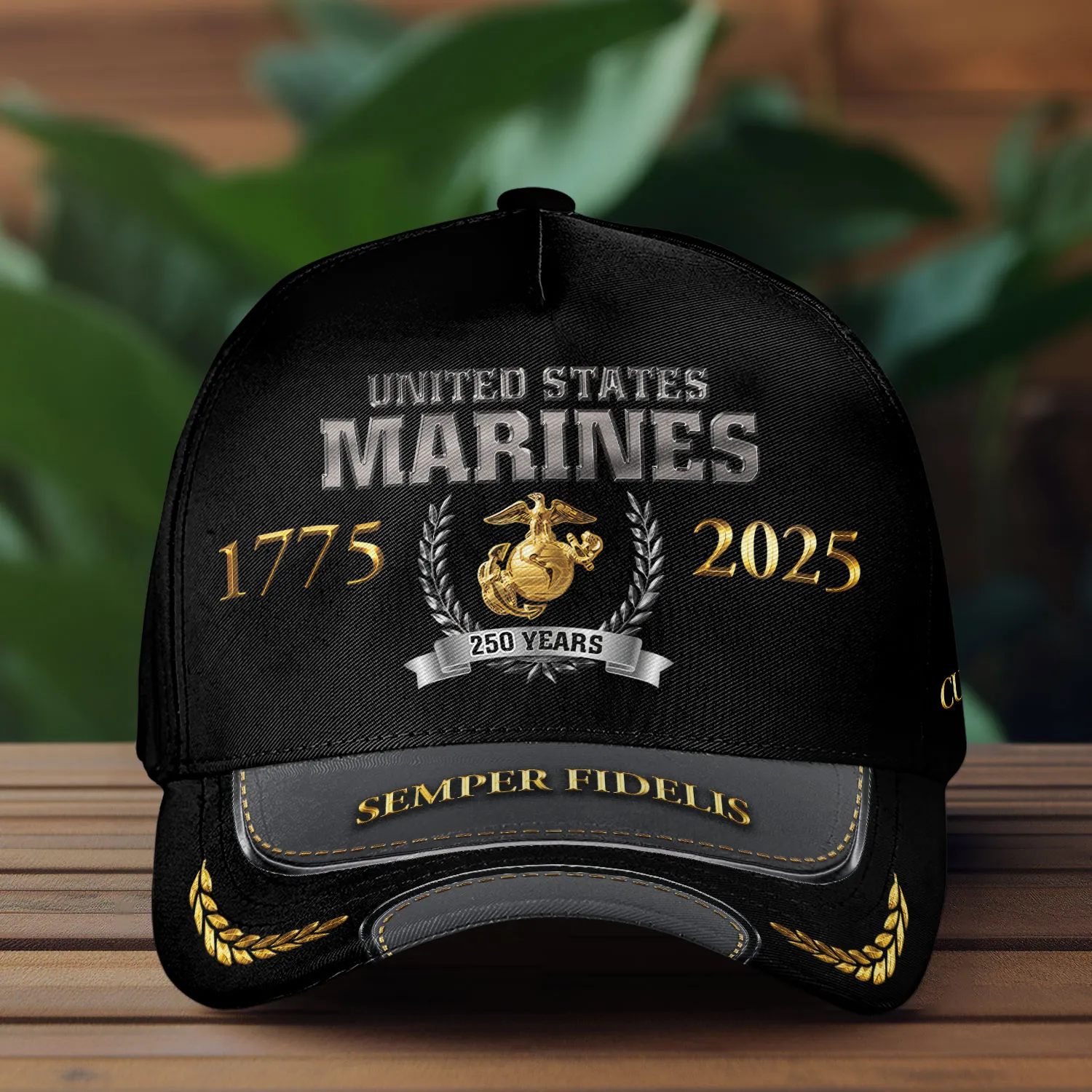 USMC 250th Anniversary Custom Hat - Personalize EGA & Semper Fidelis Visor Cap #000169