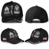 Custom One Nation Under God Hat - Personalization Veteran Black Cap #000164