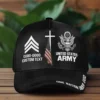 Custom One Nation Under God Hat - Personalization Veteran Black Cap #000164