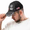 Custom One Nation Under God Hat - Personalization Veteran Black Cap #000164