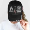 Custom One Nation Under God Hat - Personalization Veteran Black Cap #000164