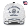 White Custom Veteran Hat - Personalized Proudly Served Baseball Cap #000157