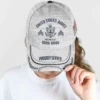 White Custom Veteran Hat - Personalized Proudly Served Baseball Cap #000157