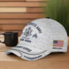 White Custom Veteran Hat - Personalized Proudly Served Baseball Cap #000157