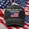 250 Years of Freedom Vintage Hat - America 250th Anniversary Cap - Distressed Flag Design