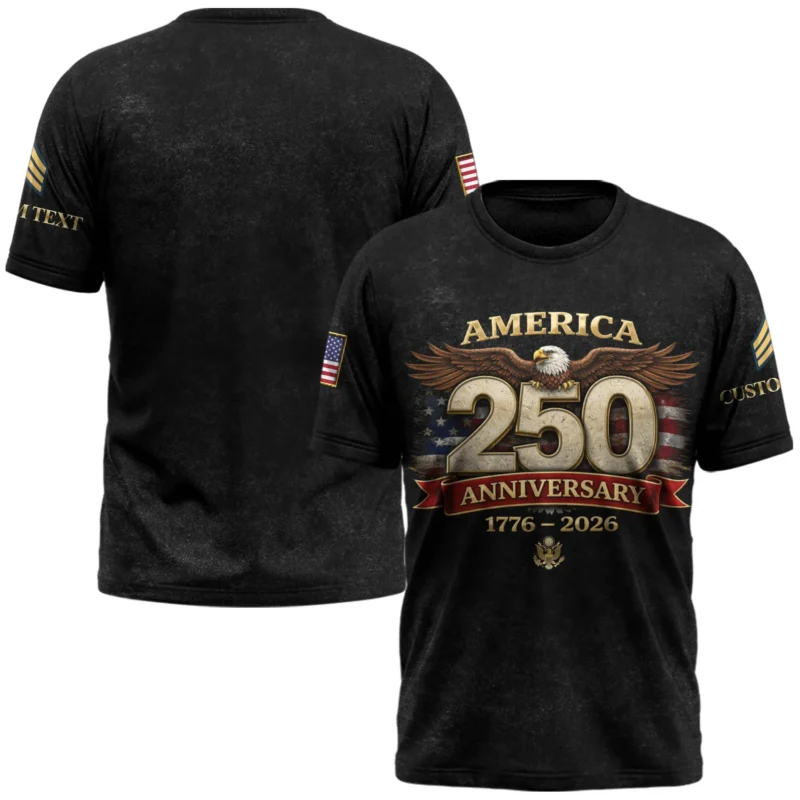 America 250th Anniversary 1776-2026 Custom Military Veteran Shirt #000269