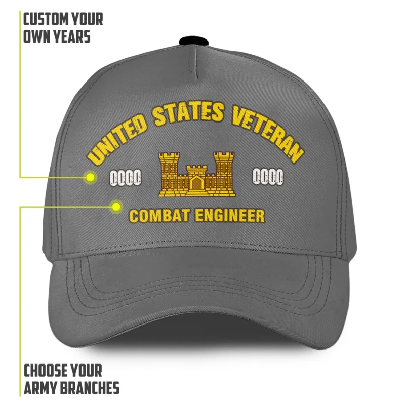 Classic US Army Veteran Printed Hat - Custom Motto, Rank & Name #000207