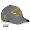 Classic US Army Veteran Printed Hat - Custom Motto, Rank & Name #000207
