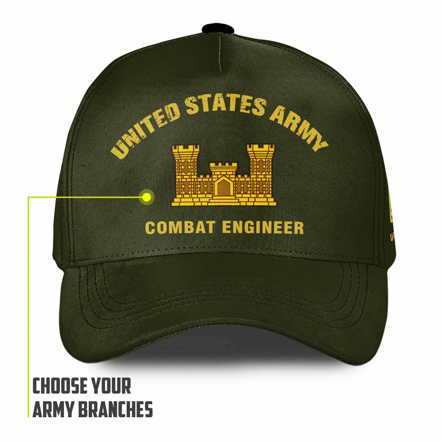 Custom Army Branch Veteran Hat - Personalized MOS Branch, Rank, Name & Years #000174