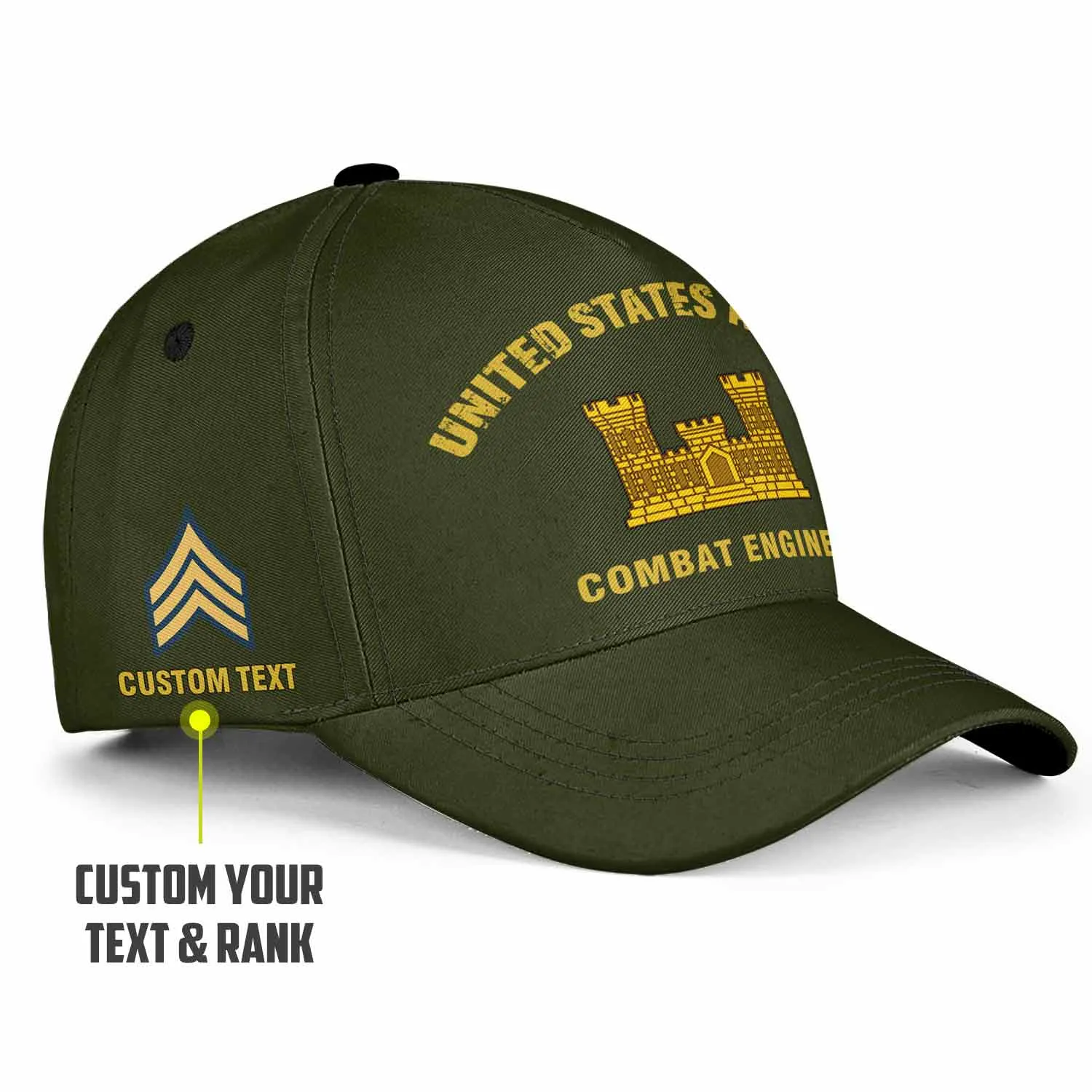 Custom Army Branch Veteran Hat - Personalized MOS Branch, Rank, Name & Years #000174