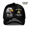 Make a bold statement with the Custom DD-214 'Veteran Thing' Hat. Featuring a striking eagle design, 'Duty-Honor-Country' motto, and wrap-around visor text. Personalize the front with your Rank, and the side panel with your Branch and Name. Order your exclusive cover today!