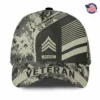 Custom Digital Camo Veteran Printed Hat - Personalized Branch, Rank & Name #000194