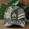 Custom Digital Camo Veteran Printed Hat - Personalized Branch, Rank & Name #000194