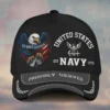 Custom Eagle & Dog Tags U.S Navy Veteran Printed Hat – Personalized Rank & Name #000264