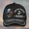 Custom Eagle & Dog Tags USMC Veteran Printed Hat – Personalized Rank & Name #000267