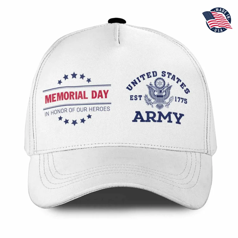 Custom Memorial Day Veteran Hat - Honor Our Heroes - Personalized Branch, Rank & Name #000185