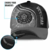 Custom Metallic Veteran Hat - Shattered Steel Design - Personalized Branch, Rank, Name & Years #000176