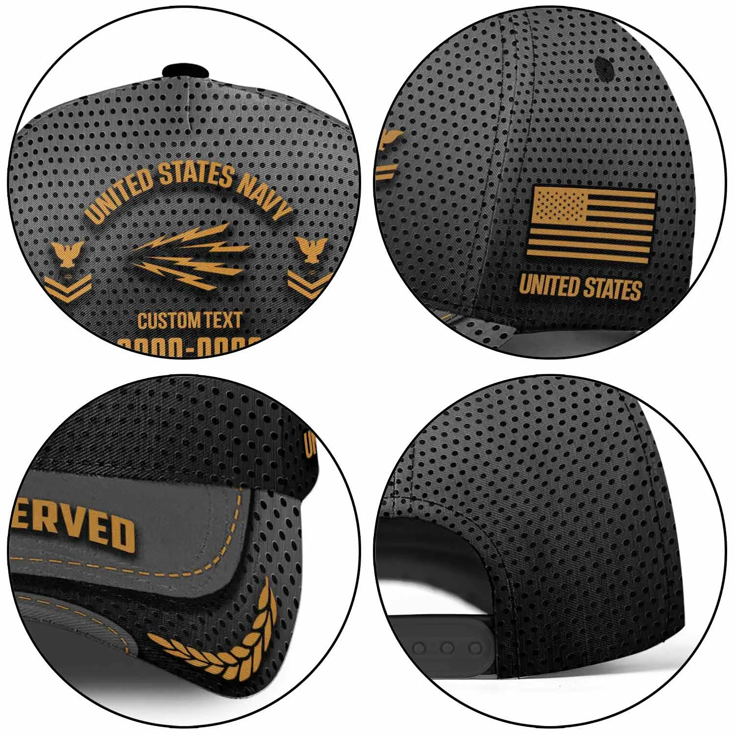 Custom Navy Rating Hat - Personalized Rating, Rank & Years - Made in USA #000175