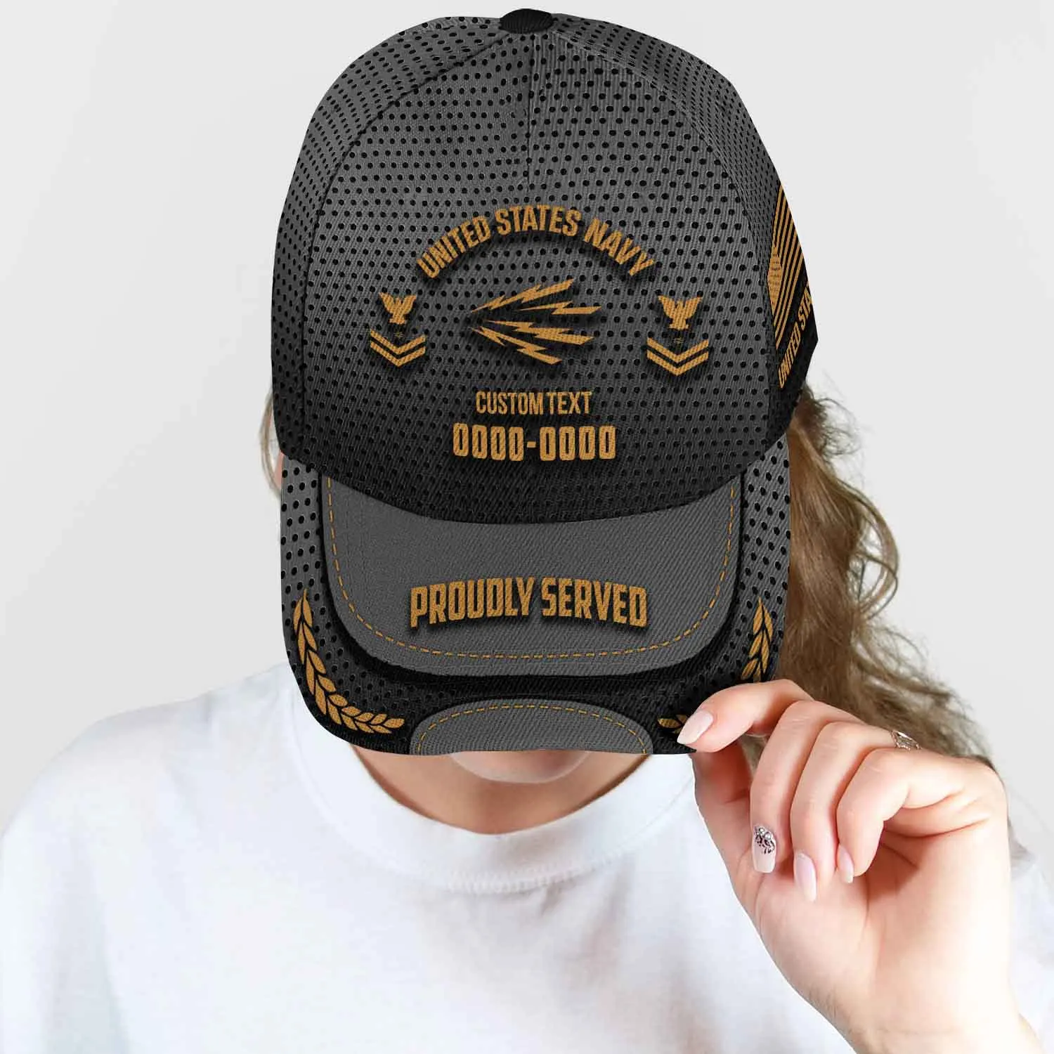 Custom Navy Rating Hat - Personalized Rating, Rank & Years - Made in USA #000175