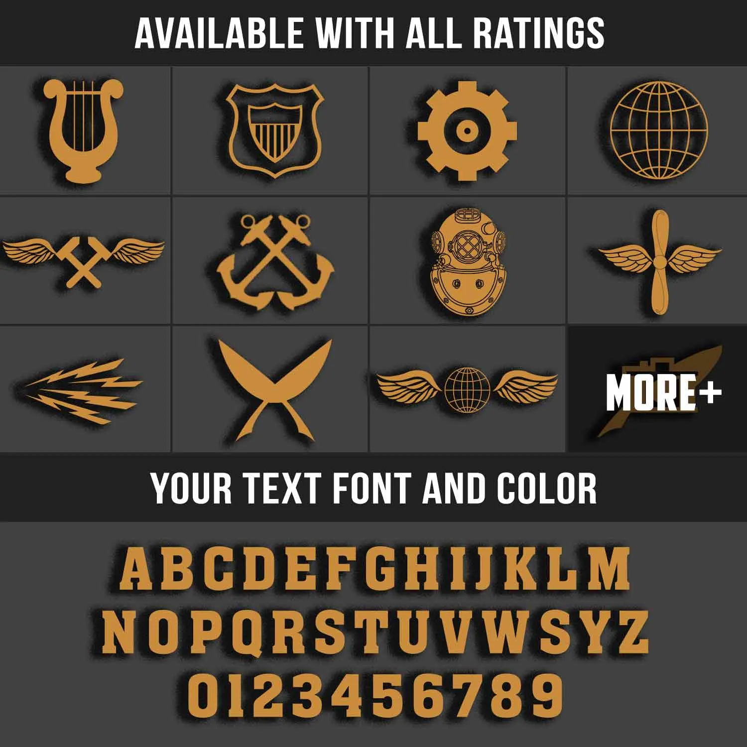 Custom Navy Rating Hat - Personalized Rating, Rank & Years - Made in USA #000175