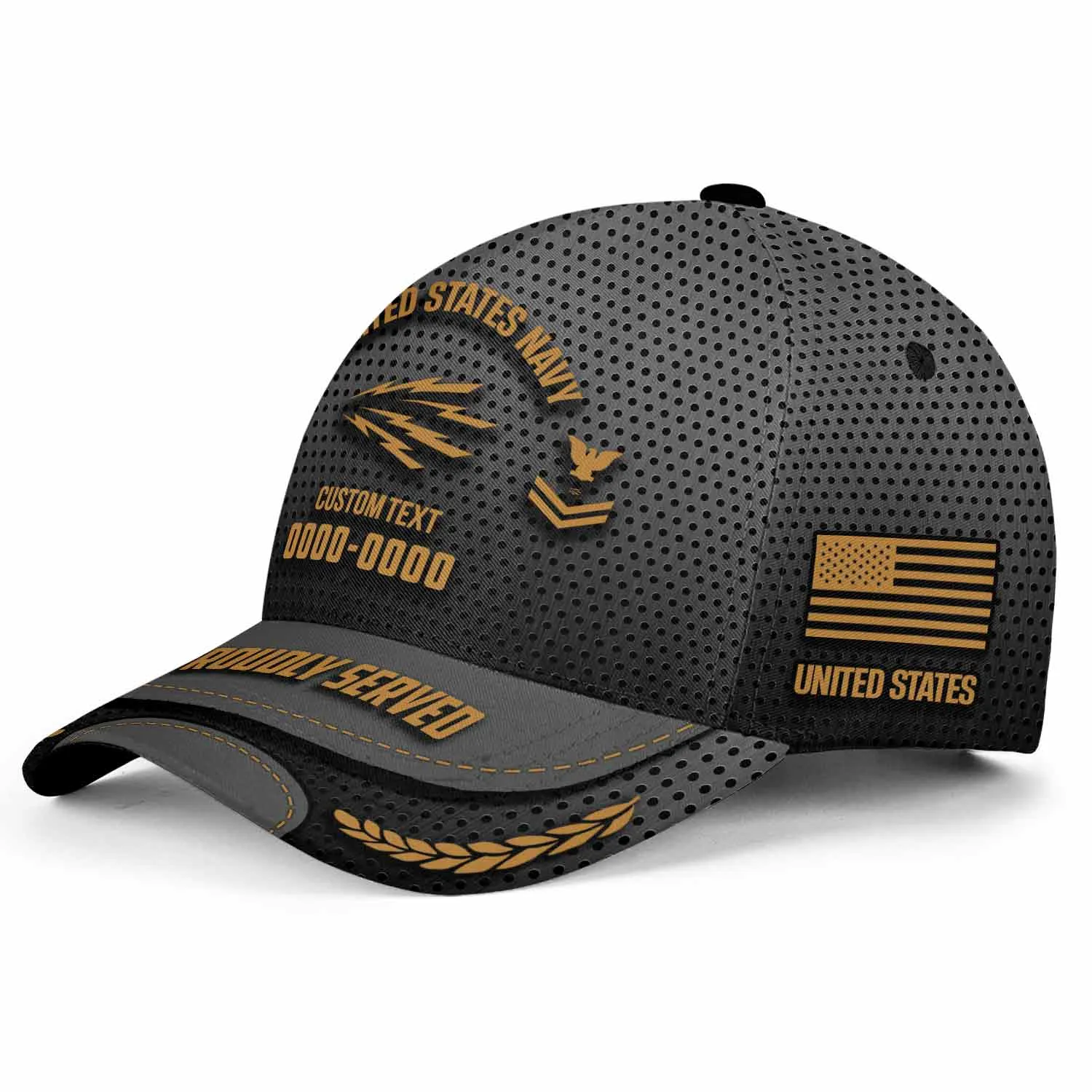 Custom Navy Rating Hat - Personalized Rating, Rank & Years - Made in USA #000175