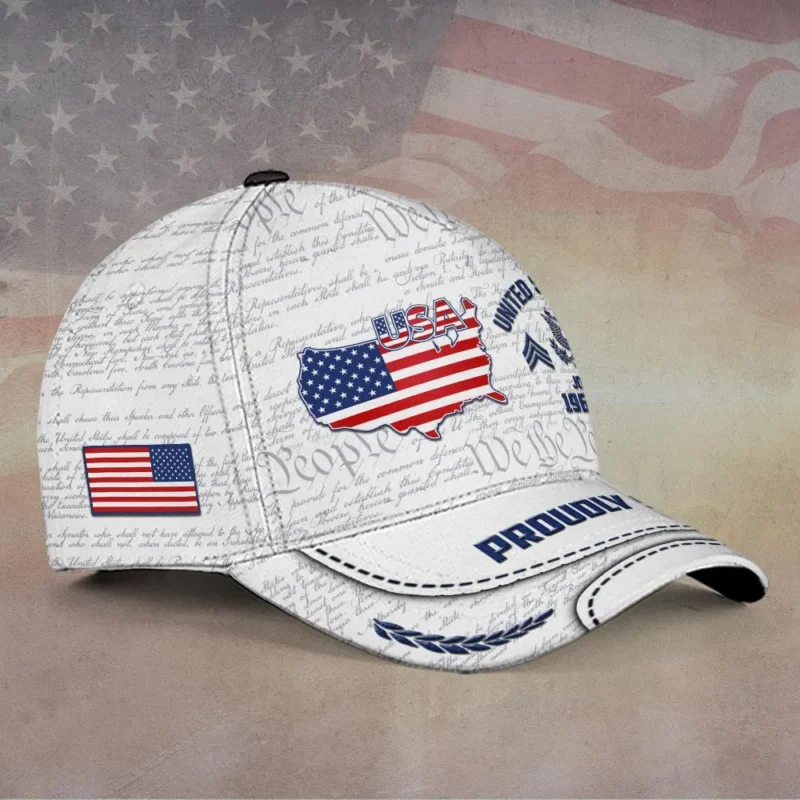 Custom Patriotic U.S Army Veteran Hat - Personalized Branch, Rank, Name & Years #000249