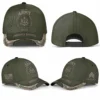 Custom Subdued Tactical Veteran Hat - OD Green & Camo Brim - Personalized Branch, Rank & Name #000198