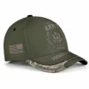 Custom Subdued Tactical Veteran Hat - OD Green & Camo Brim - Personalized Branch, Rank & Name #000198