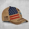 Custom Tattered Flag U.S Air Force Veteran Printed Hat - Personalized Branch, Rank & Name #000259