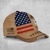 Custom Tattered Flag U.S Coast Guard Veteran Printed Hat - Personalized Rank & Name #000260