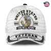 Custom U.S Military Mascot Veteran Printed Hat - Personalized Branch, Rank, Years & Name #000210