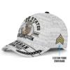 Custom U.S Military Mascot Veteran Printed Hat - Personalized Branch, Rank, Years & Name #000210
