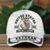 Custom U.S Military Mascot Veteran Printed Hat - Personalized Branch, Rank, Years & Name #000210