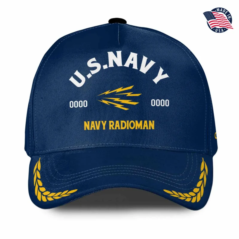 Custom U.S. Navy Rating Veteran Hat - Personalized Rating, Rank, Name & Years #000177