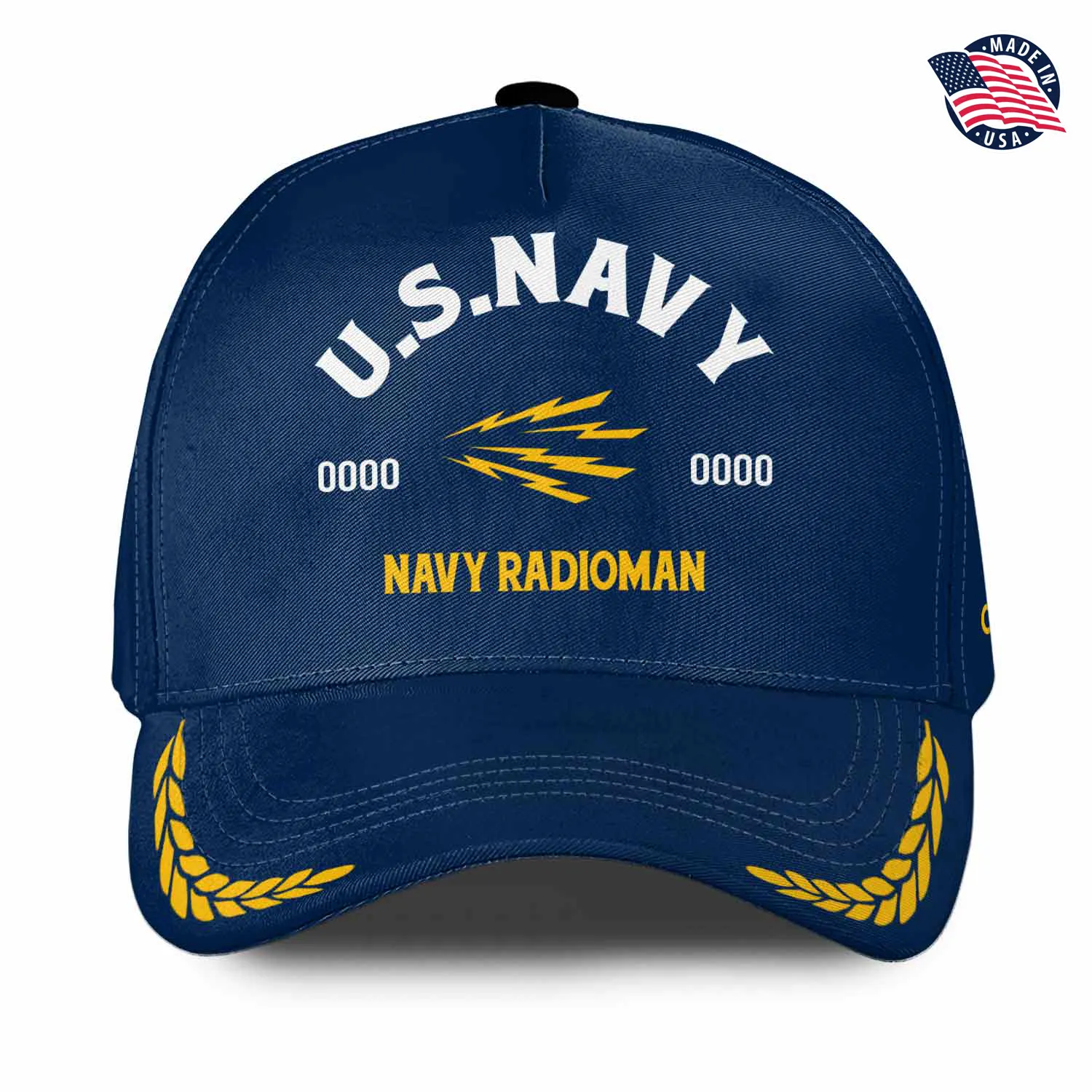 Custom U.S. Navy Rating Veteran Hat - Personalized Rating, Rank, Name & Years #000177
