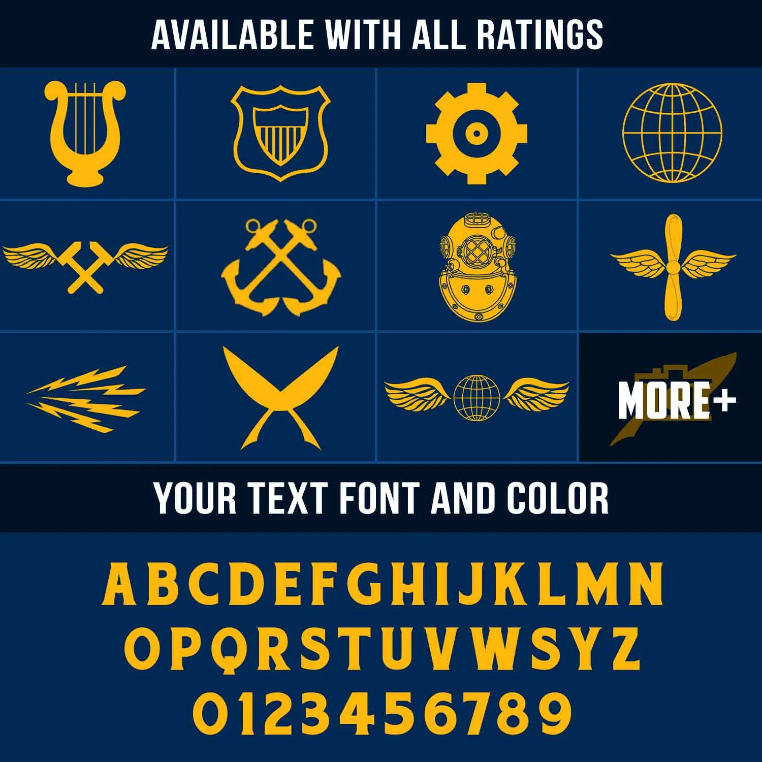 Custom U.S. Navy Rating Veteran Hat - Personalized Rating, Rank, Name & Years #000177