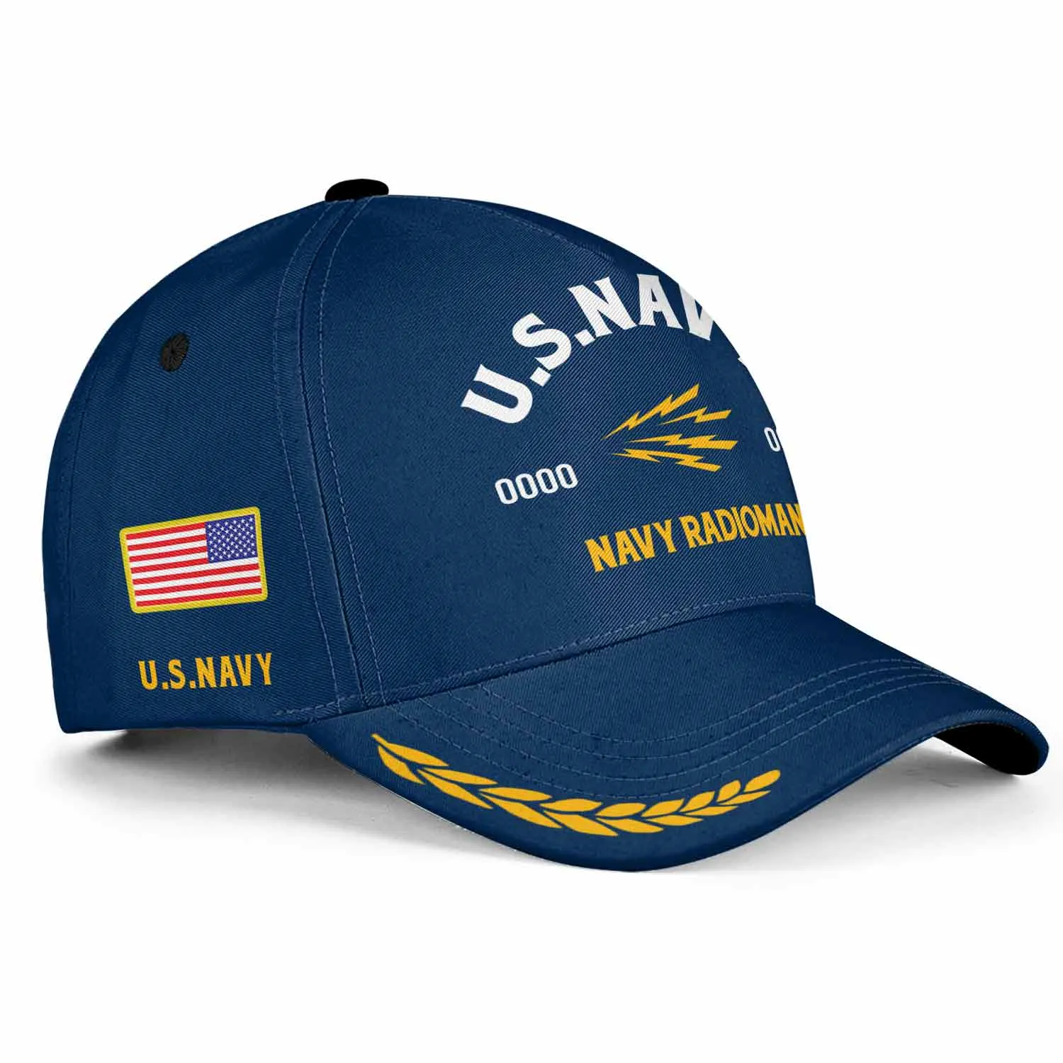 Custom U.S. Navy Rating Veteran Hat - Personalized Rating, Rank, Name & Years #000177