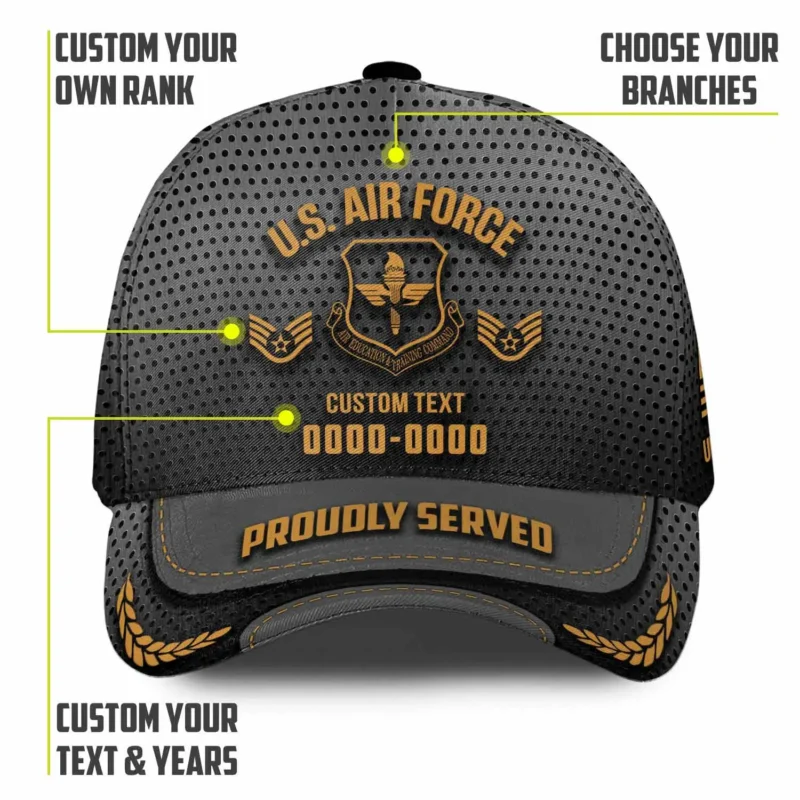 Custom USAF Command Printed Hat - Personalized Unit, Rank, Name #000195